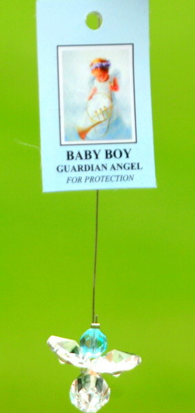 Crystal Hanging Angel/Baby Boy - Click Image to Close